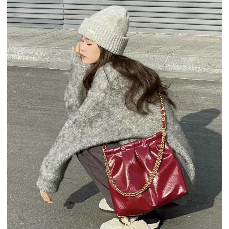 Set túi cnk duo double hobo kèm ví shopping bag size 23 28 chuẩn đẹp