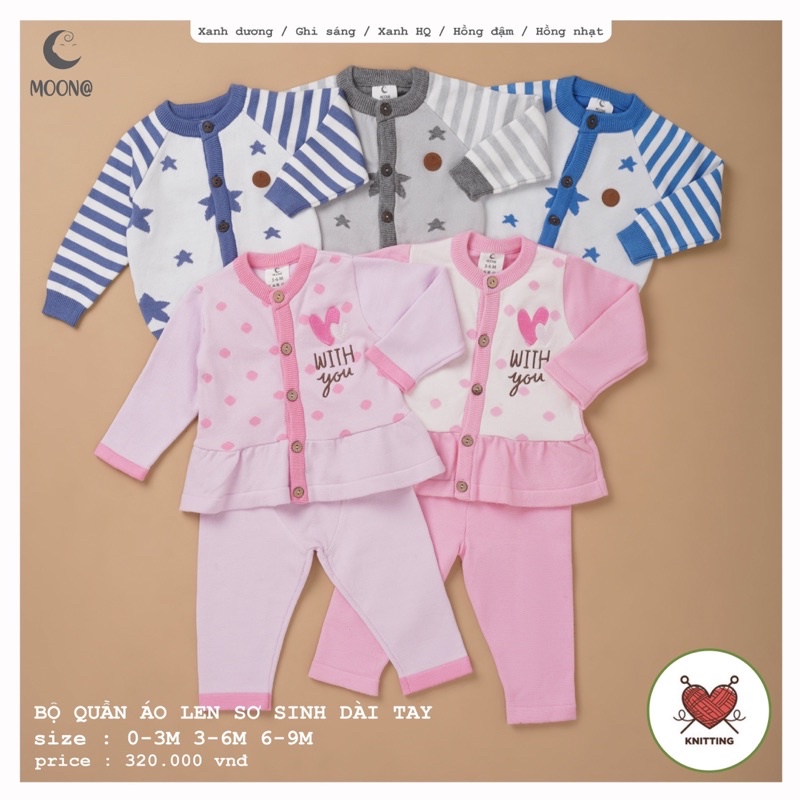 Bộ quần áo dài cho bé hãng Moon