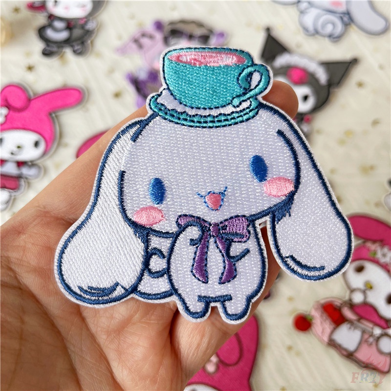 ✿ Miếng Dán Tự Dính Họa Tiết Hoạt Hình Kuromi / Melody / Cinnamoroll ✿ 1 Miếng Dán Ủi Lên Quần Áo, Túi Xách Thêu Hoạ Tiết Ngọt Ngào