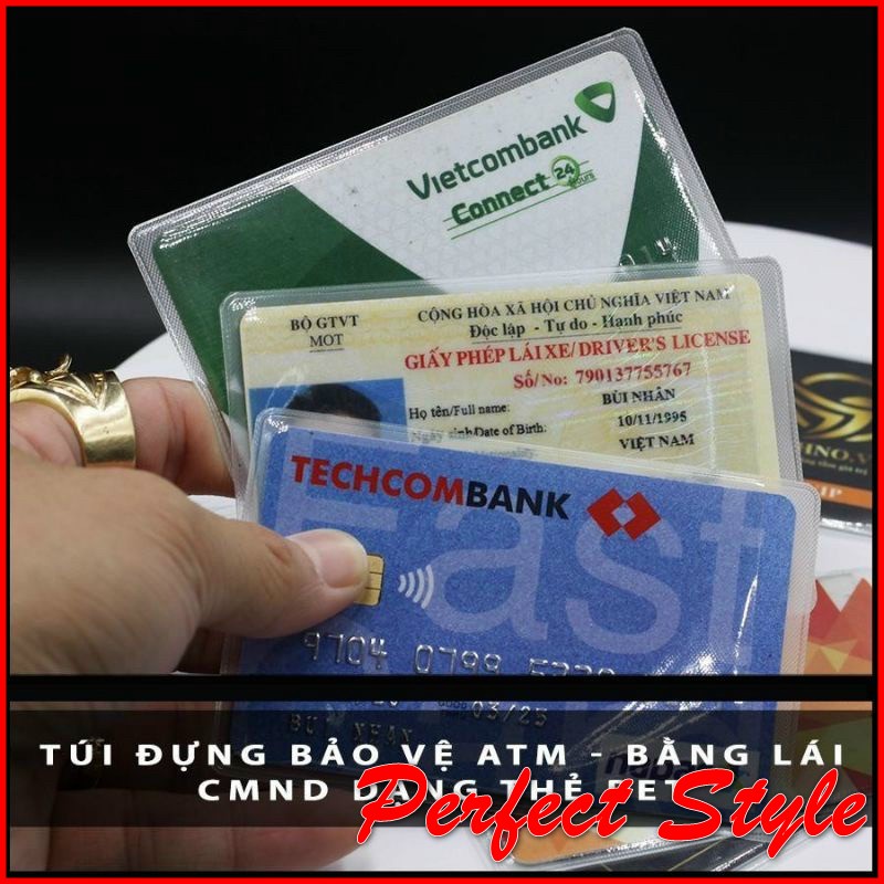 Bọc Chống Xước Chip CCCD Căn Cước Công Dân, Bảo Vệ, Chống Trầy CMND, ATM, Trong Suốt Chống Trầy Có Nắp Bảo Vệ