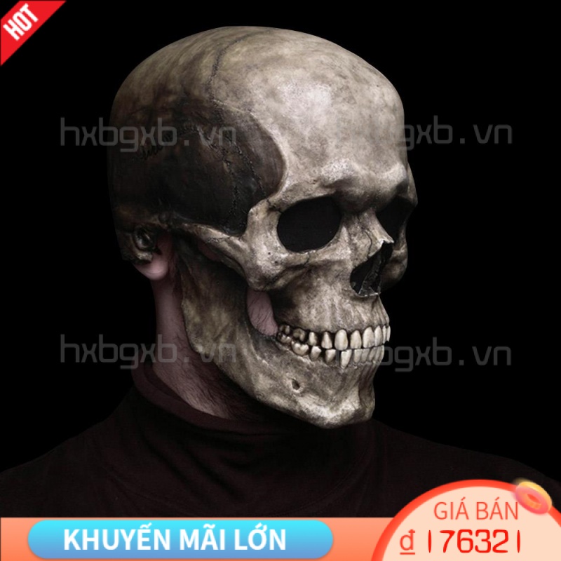 Mặt Nạ Đầu Lâu Có Hàm Chuyển Động Được Cho Tiệc Halloween [hxbgxb] [hxbgxb]