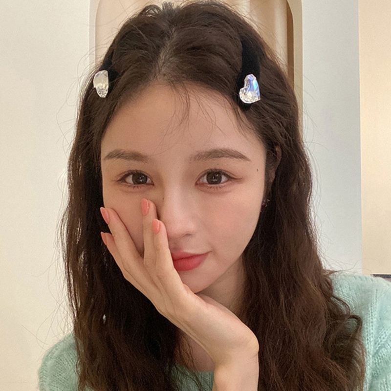 Kẹp Tóc Hình Trái Tim Đính Đá Lấp Lánh