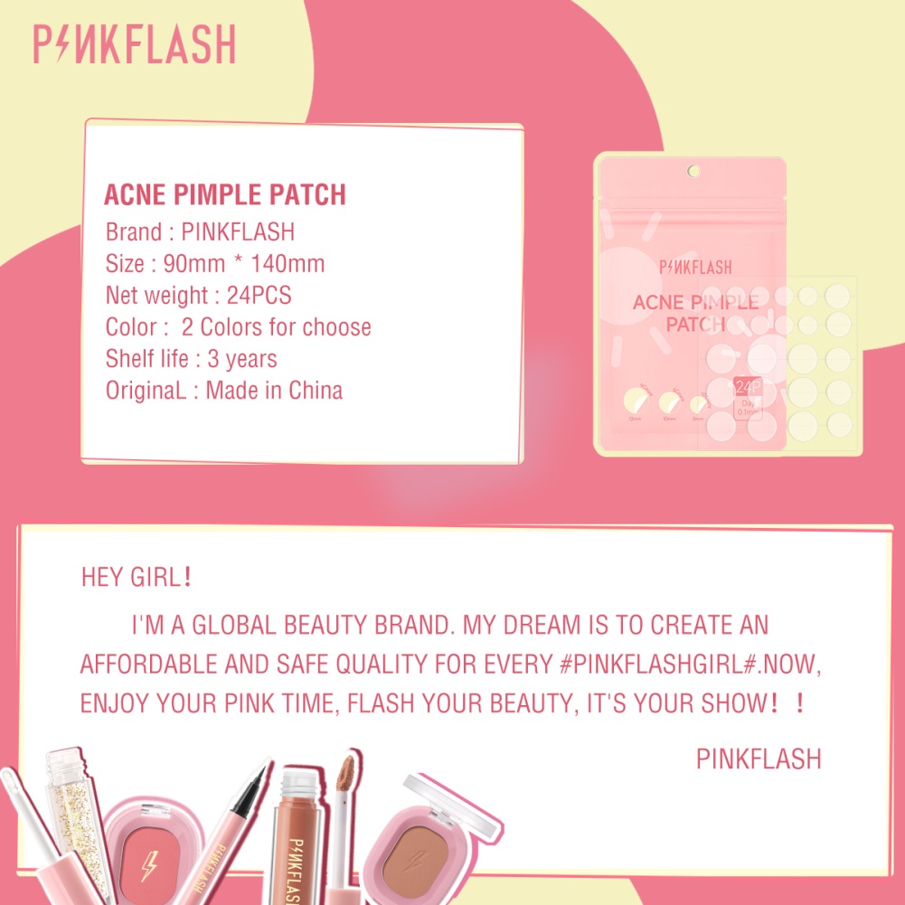 Pinkflash acne cleansing patch water colloid acne patch miếng dán che mụn vô hình