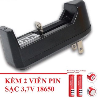 Combo Bộ Sạc Pin Đa Năng 3,7V Cho Pin 18650 Kèm 2 Viên Pin 3,7V 18650