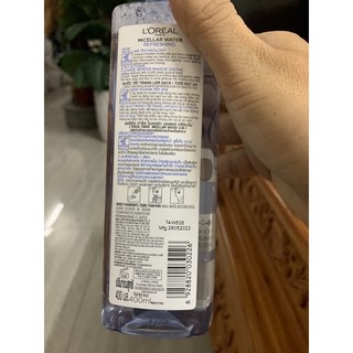 Nước tẩy trang Loreal 400ml ( L’Oreal Paris 3in1 Micellar Water )