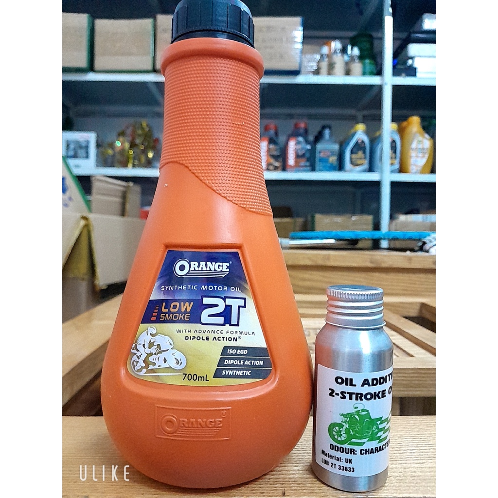 Nhớt Thơm 2 Thì Orange 700ml Và Phụ Gia 70ml Cao Cấp Cho Xe Xipo pha tương 7 Lần thay nhớt