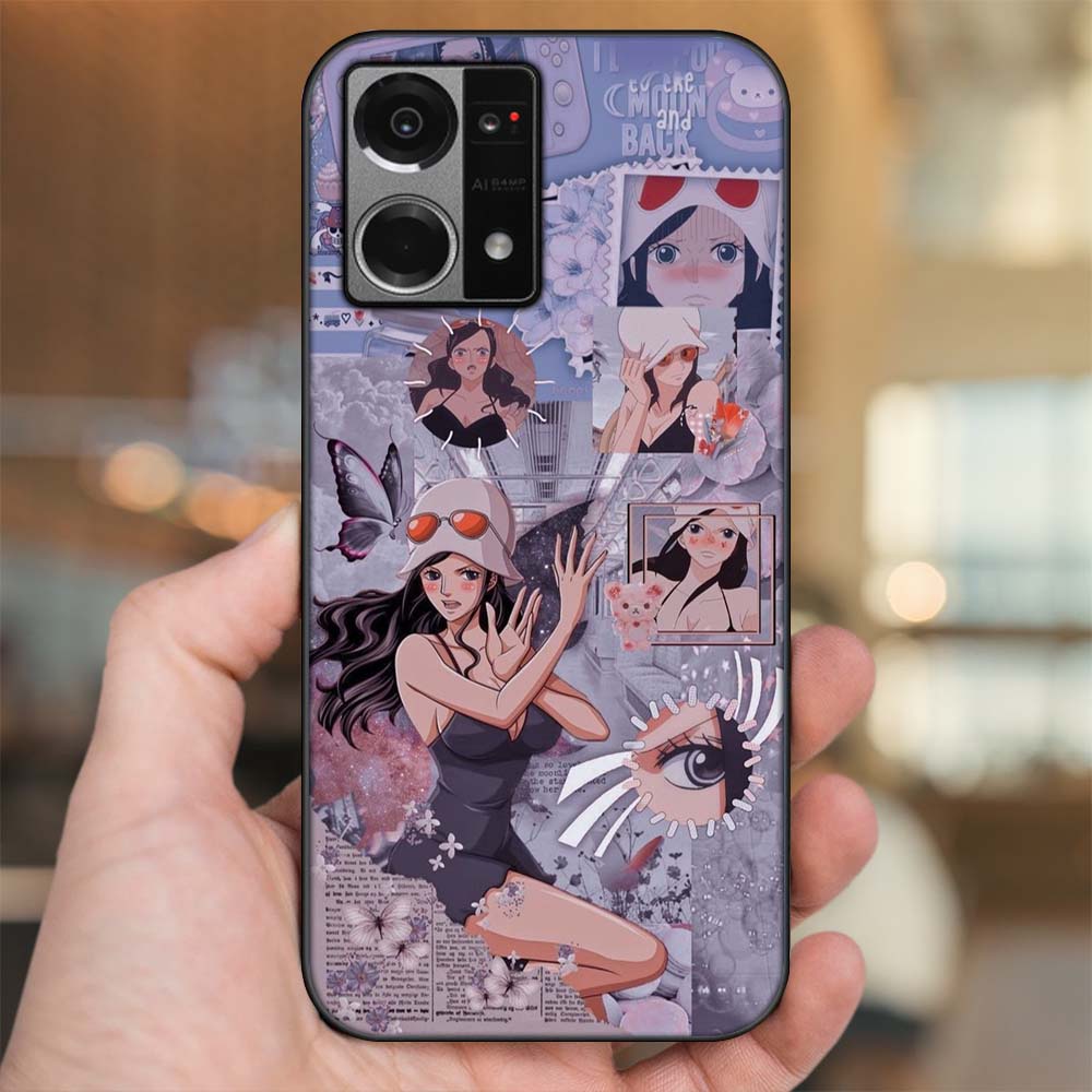 Ốp lưng Oppo Reno 7 4G viền đen in hình Nico Robin One Piece Đảo Hải Tặc