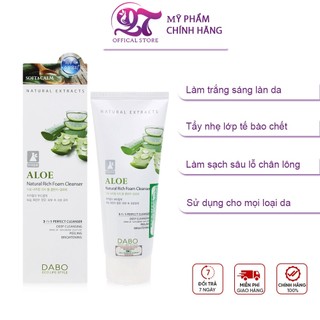 Sữa rửa mặt lô hội Dabo Aloe Natural Rich Foam Cleanser 180ml