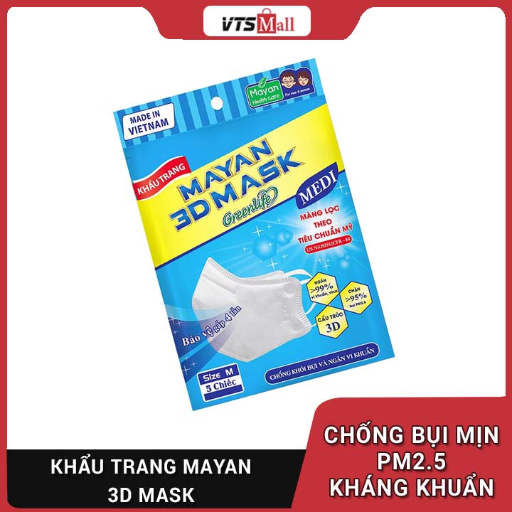 &lt;100% CHÍNH HÃNG&gt; Một thùng Khẩu trang Mayan 3D Mask người lớn (320 gói)