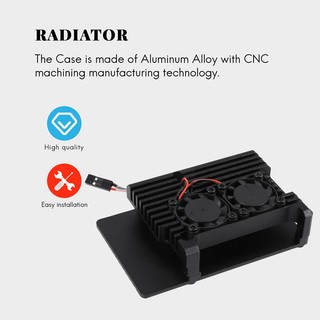 Vỏ Nhôm Làm Mát Hai Quạt Cho Raspberry Pi 4 Model B Raspberry Pi 4