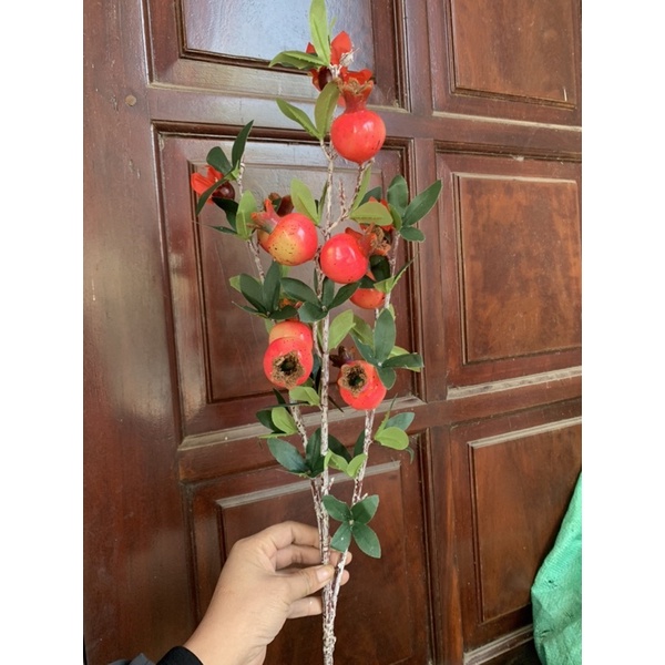 Cành quả lựu 9 quả có hoa