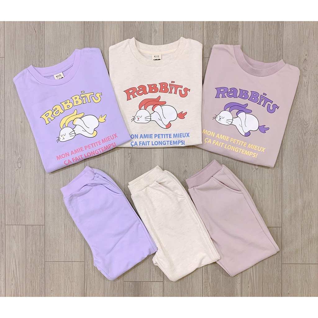 Bộ nỉ da cá hoạt hình 3 màu cho bé BPM002