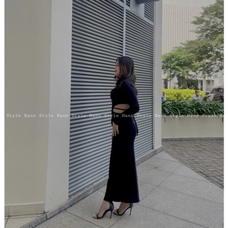 Đầm khoét eo dáng dài  ( có bigsize )