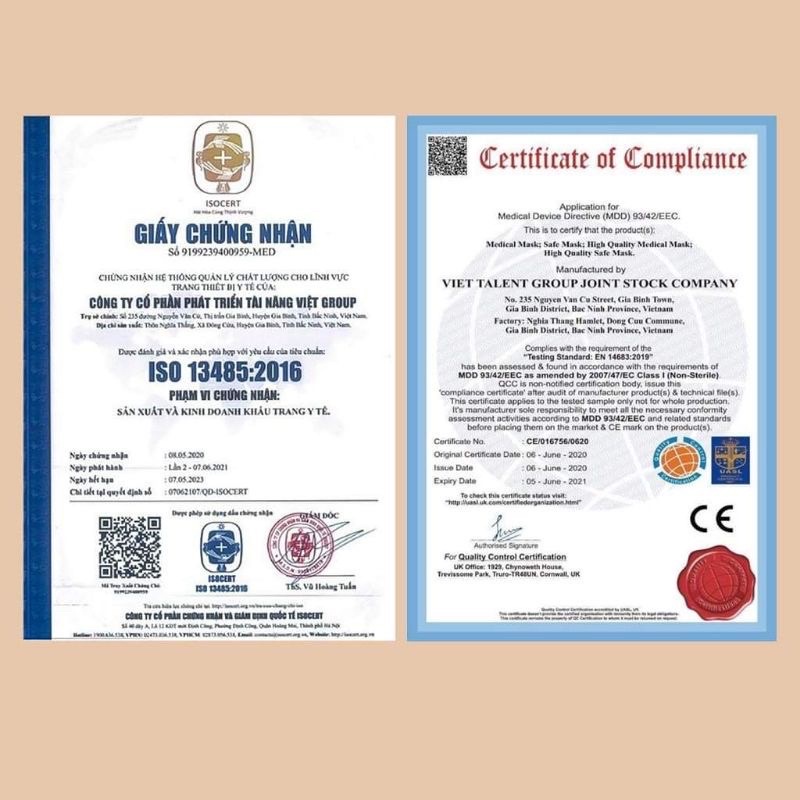 KHẨU TRANG Y TẾ 4 LỚP CÓ GIẤY KHÁNG KHUẨN -  Khẩu Trang KF94 TIẾN HÙNG combo 50 - 100 - 200 - 300