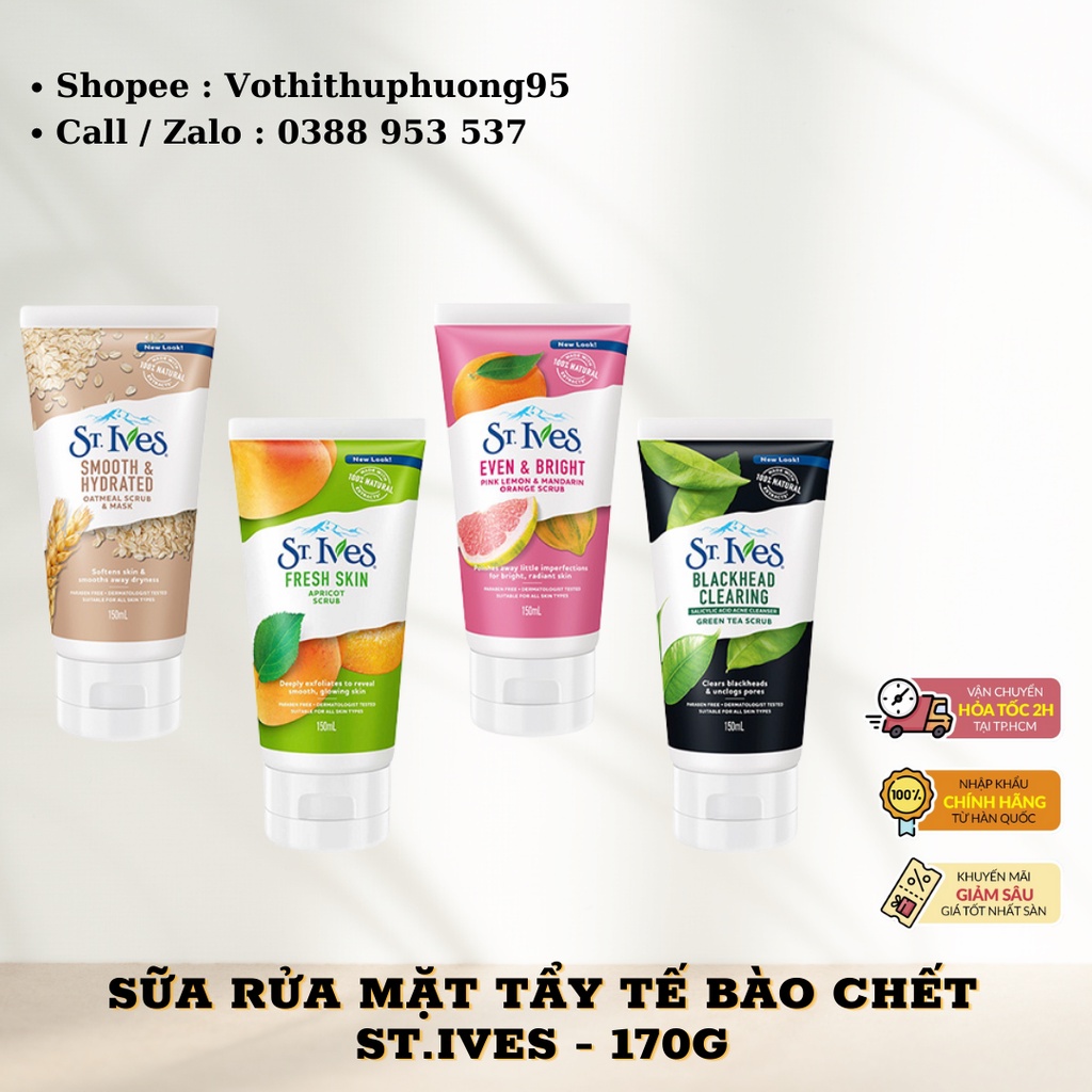 Sữa Rửa Mặt Tẩy Tế Bào Chết St.Ives Blackhead Clearing Scrub