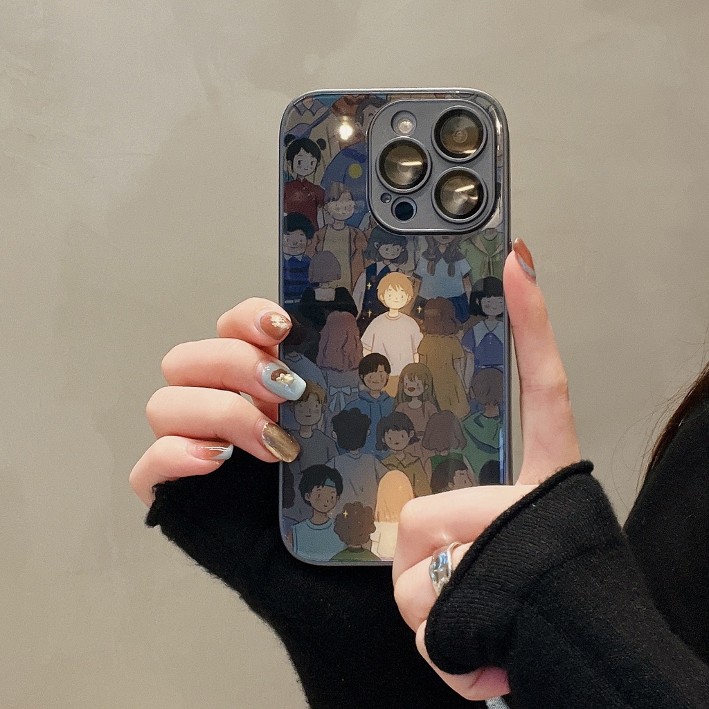 Ốp Điện Thoại Kính Dạ Quang In Hình Mung Man Hai Cho Iphone 14 13 12 11 pro max Sự Bảo Vệ