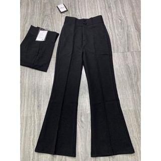 Quần ống loe cạp cao 2 cúc