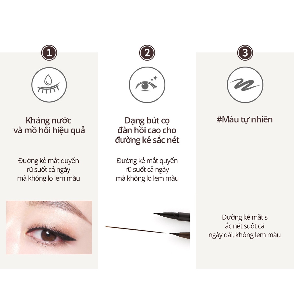 Bút Dạ Kẻ Mắt Nước Lâu Trôi, Bền Màu, Chống Thấm Nước Innisfree Hàn Quốc Powerproof Brush Liner 0.6gr