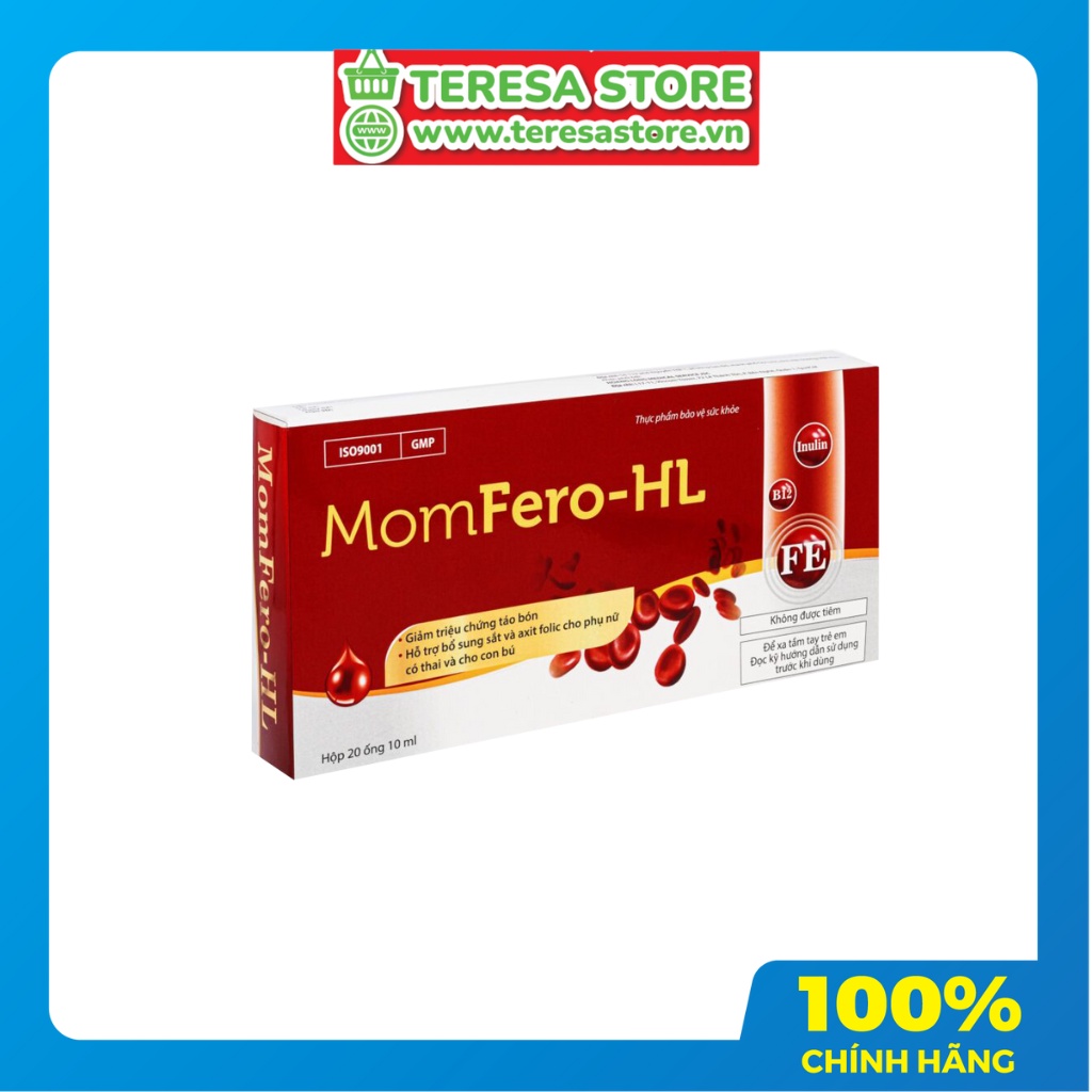 Bổ sung săt và acid folic cho mẹ bầu- Momfero HL (Hộp 20 ống)