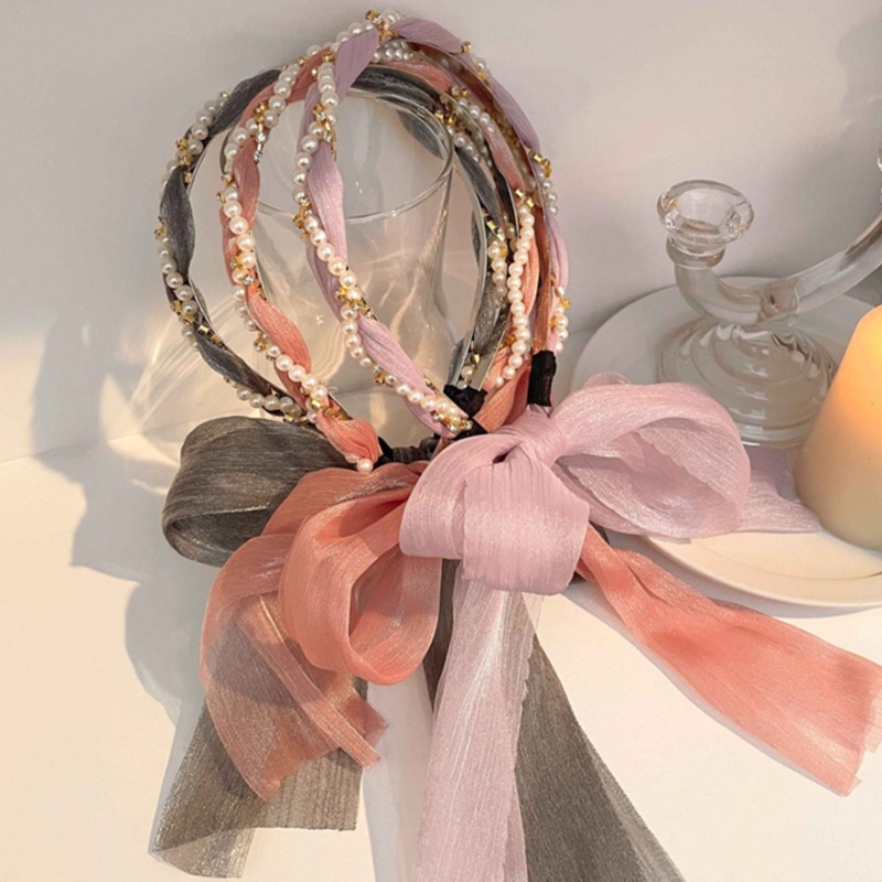 Băng Đô Cài Tóc Đính Hoa Và Ngọc Trai Thời Trang Mùa Hè Hàn Quốc 2023