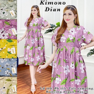 Image of Fulaizah Kimono Dress Tali Samping Daster Nyaman Bumil Busui Friendly Kekinian