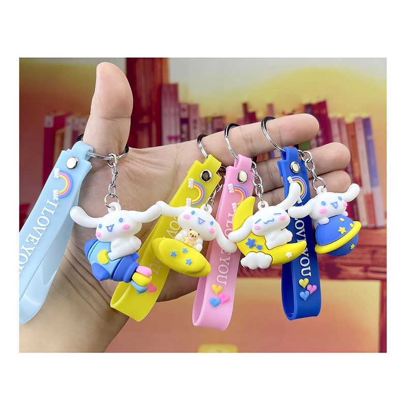 Móc Khóa Cao Su Mềm Hình Búp Bê Hoạt Hình Mới