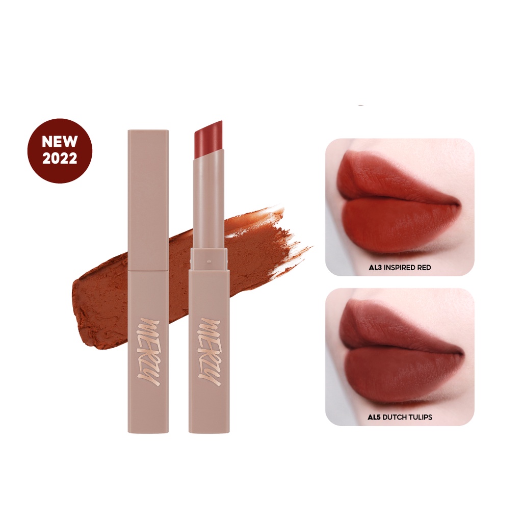 [Academia Collection] Son Thỏi Lì, Lên Màu Chuẩn, Mịn Mượt Nhẹ Môi Merzy Academia Cotton Lipstick