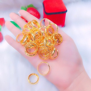 Nhẫn Tròn Trơn Hợp Kim Mạ Vàng cao cấp không rỉ