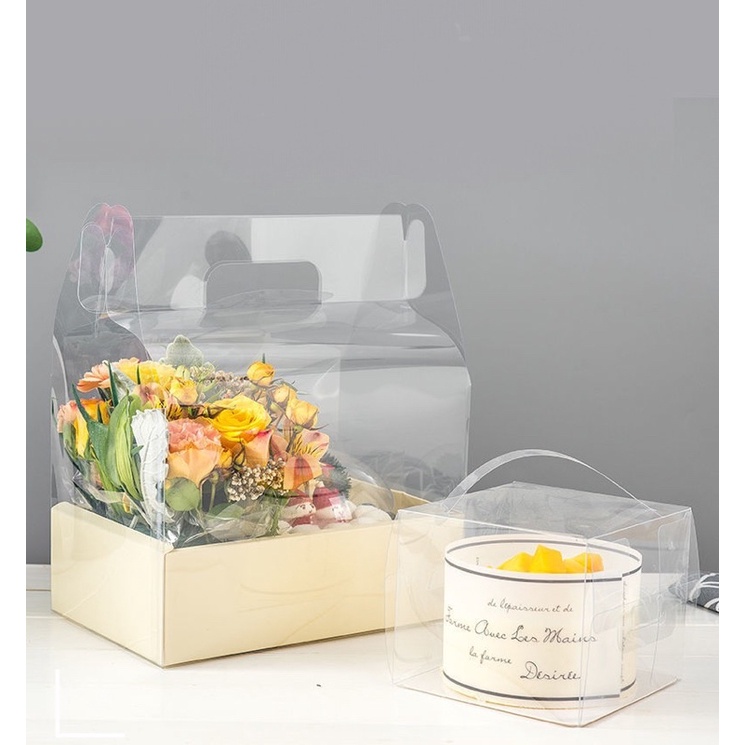 Hộp Mica Vuông dùng đựng Bánh và Quà cực xinh.