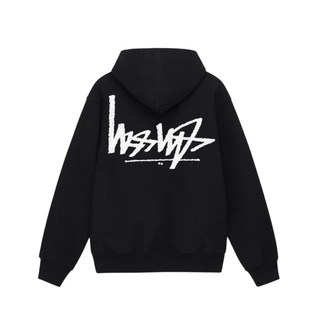 Áo hoodie zip stussy flipped