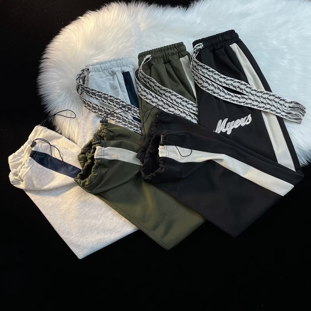 Quần Dài Lưng Thun Phong Cách hip hop Đường Phố Hàn Quốc Cá Tính Cho Nam