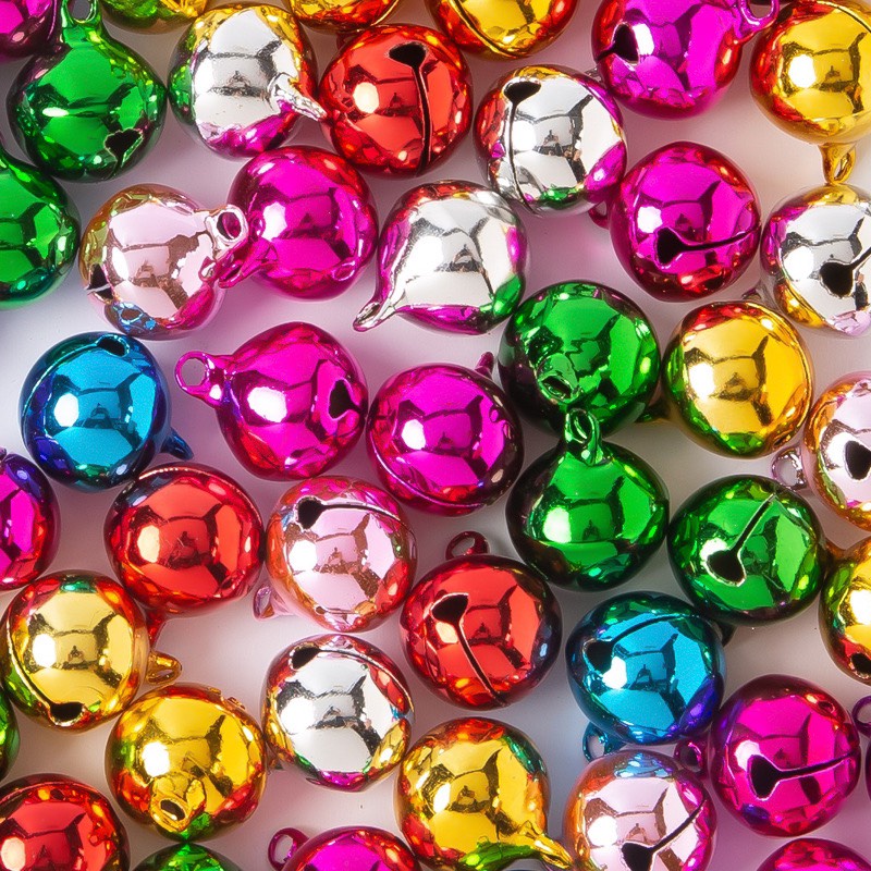 Chuông kim loại mạ đồng nhiều màu sắc phụ kiện làm handmade