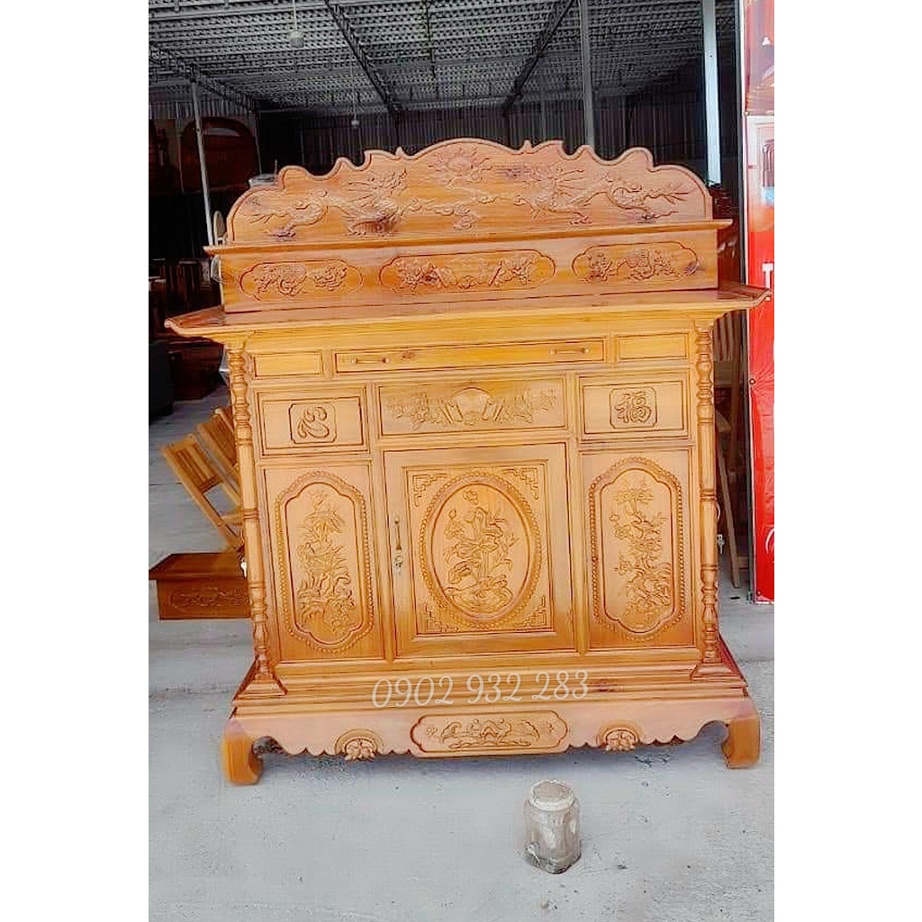 Tủ bàn thờ 2 tầng 1m54 nhiều kích thước đúng chất liệu gỗ nhiều kích thước
