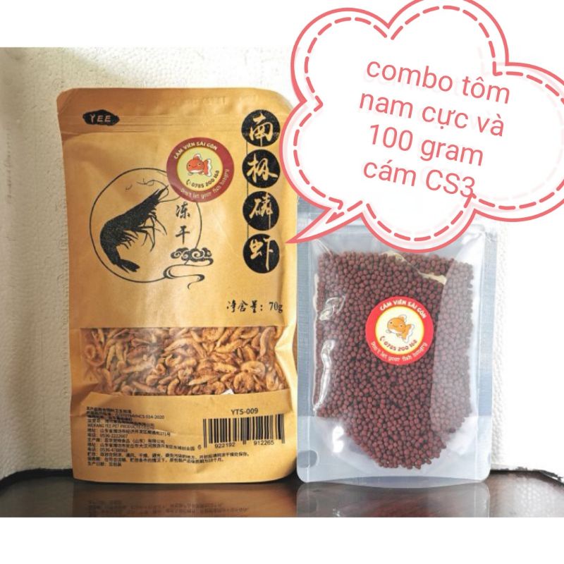 Combo  tôm nam cực và 100 gram cám CS3