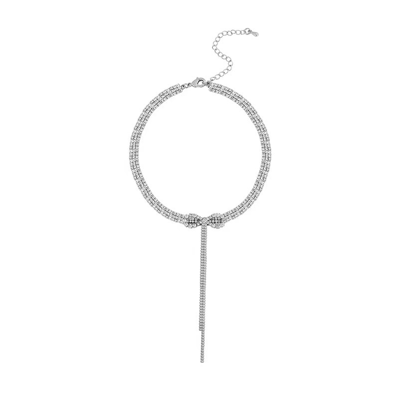 Choker đính đá hình nơ bling bling dự tiệc - Khanturban.vn