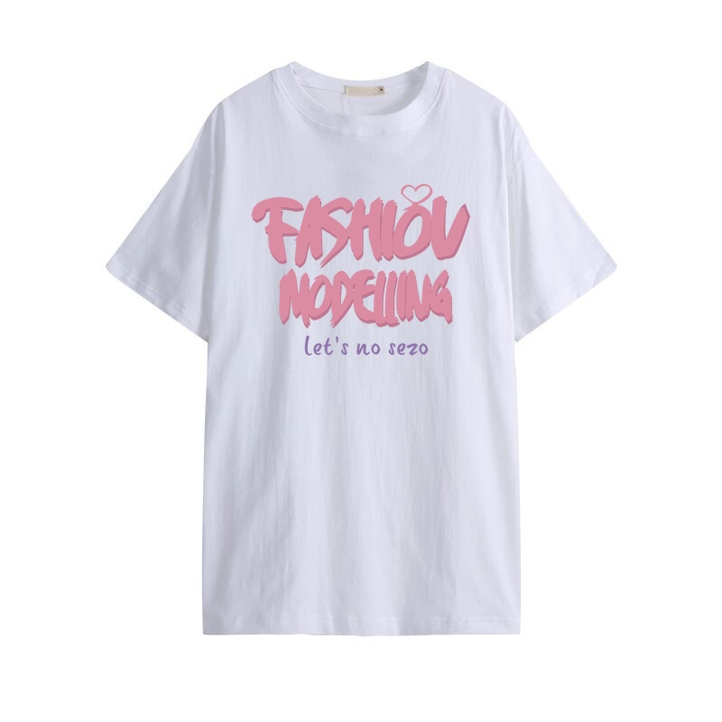 Áo Thun Ngắn Tay Dáng Rộng In Chữ Cá Tính Thời Trang Hàn Quốc
