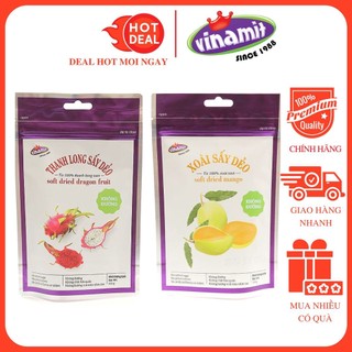Xoài/thanh long/chuối sấy dẻo tự nhiên không đường vinamit gói 100g - vị ngọt tự nhiên