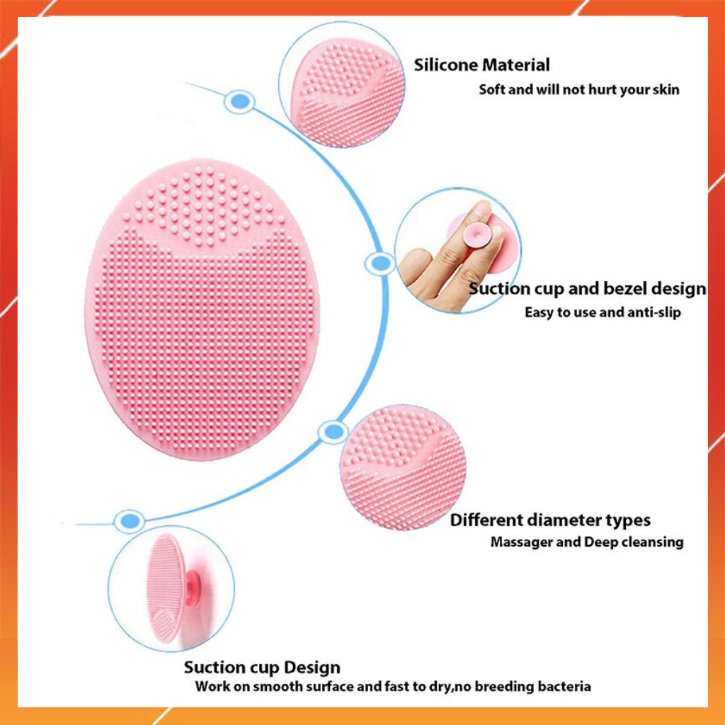 Miếng silicon rửa mặt mát xa tẩy tế bào chết loại bỏ mụn đầu đen làm sạch da
