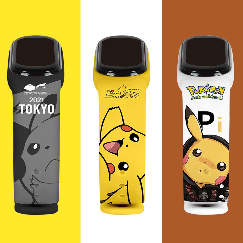 Mới Đồng Hồ Điện Tử Dây Silicon Hình pikachu Cho Bé