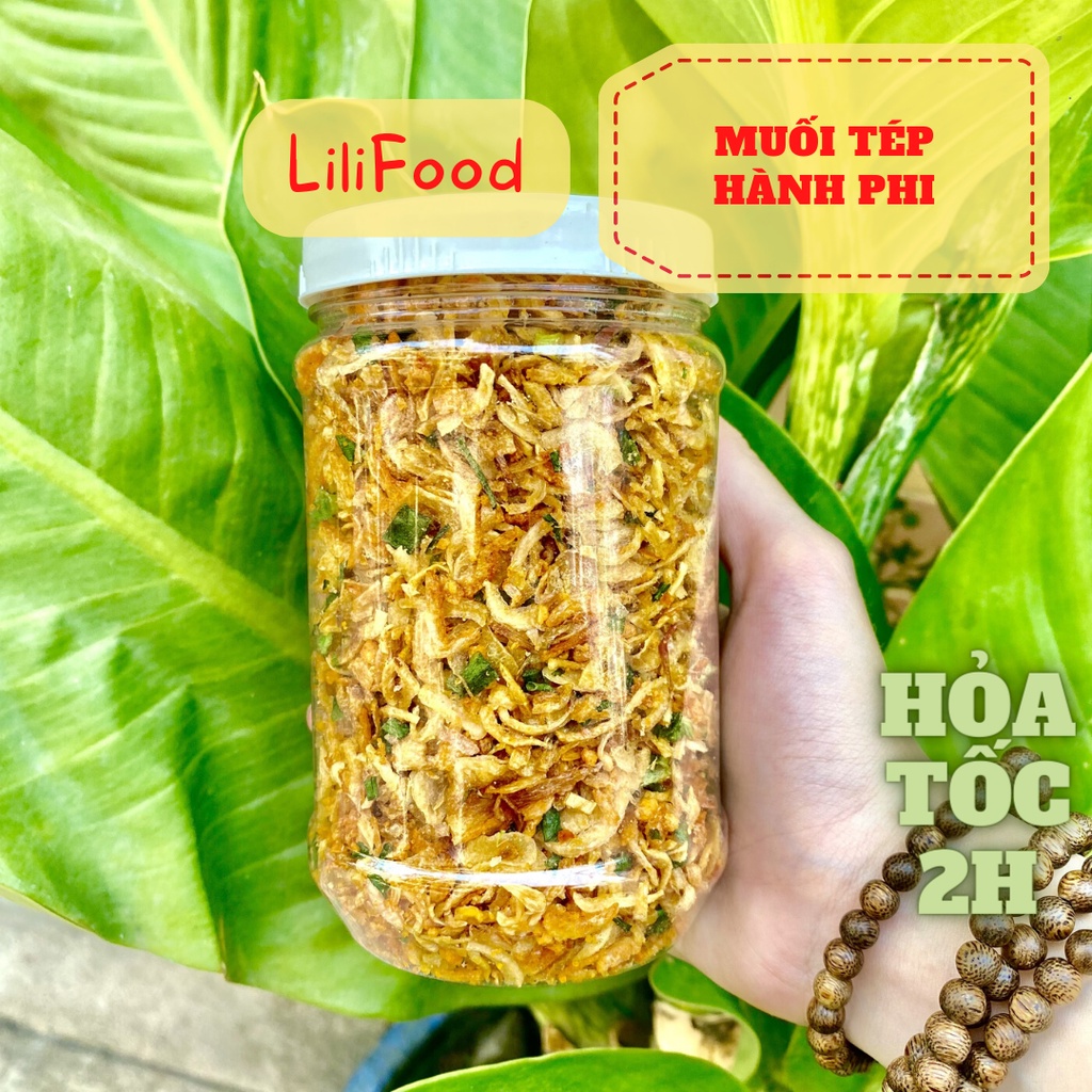 Muối Tép Hành Phi Siêu Ngon LiliFood Dùng Trộn Bánh Tráng Tây Ninh Size 100g - 500g