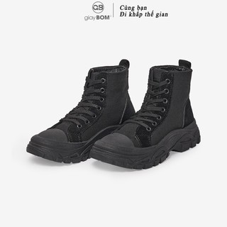 [Mã WABRMH99 giảm 12% đơn 99K]Giày Boot Nữ giayBOM Vải Cổ Cao Đế Cao 3 cm B907