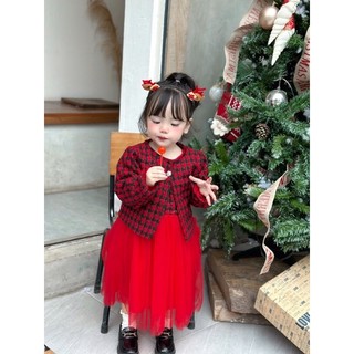 Set váy dạ đỏ noel, năm mới chonbs