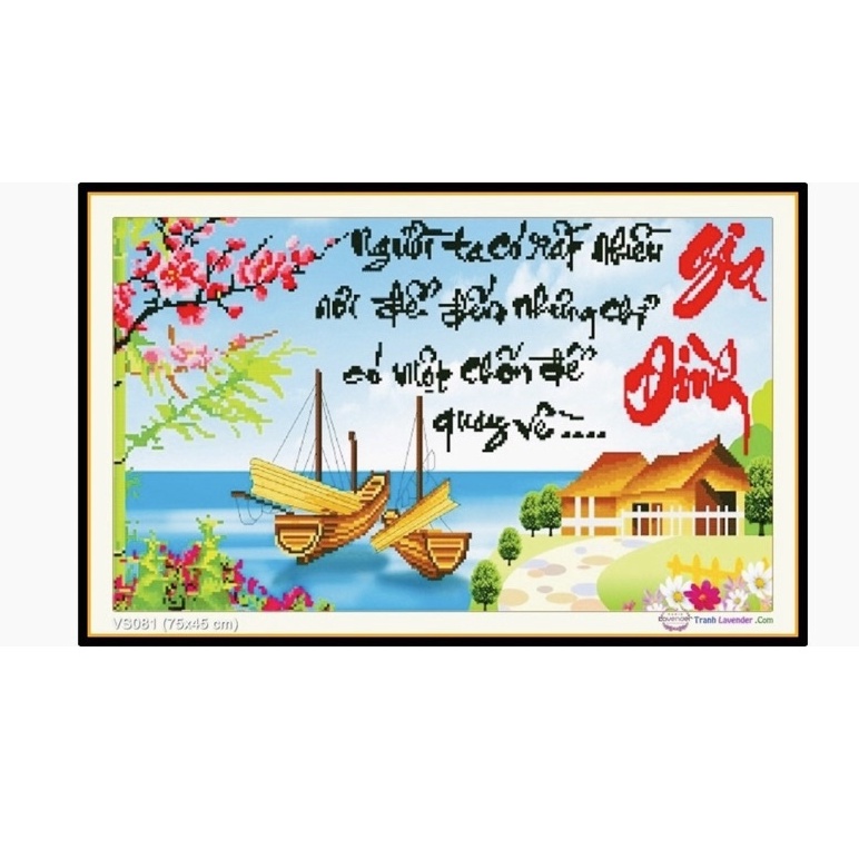 Tranh Đính Đá Gia Đình Chưa Đính Vs081(75*45)
