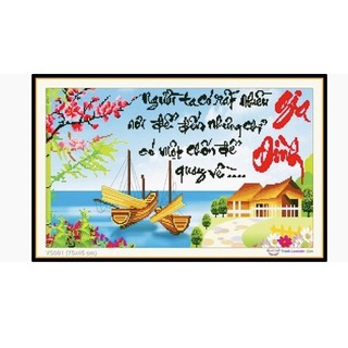 Tranh đính đá gia đình chưa đính vs081