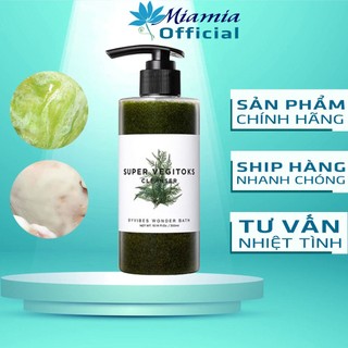 Sữa Rửa Mặt Rau Củ Sủi Bọt [XANH] 3 in 1 Tẩy Trang Rửa Mặt Thải Độc Byvibes Wonder Bath Super Vegitoks Cleanser 300ml