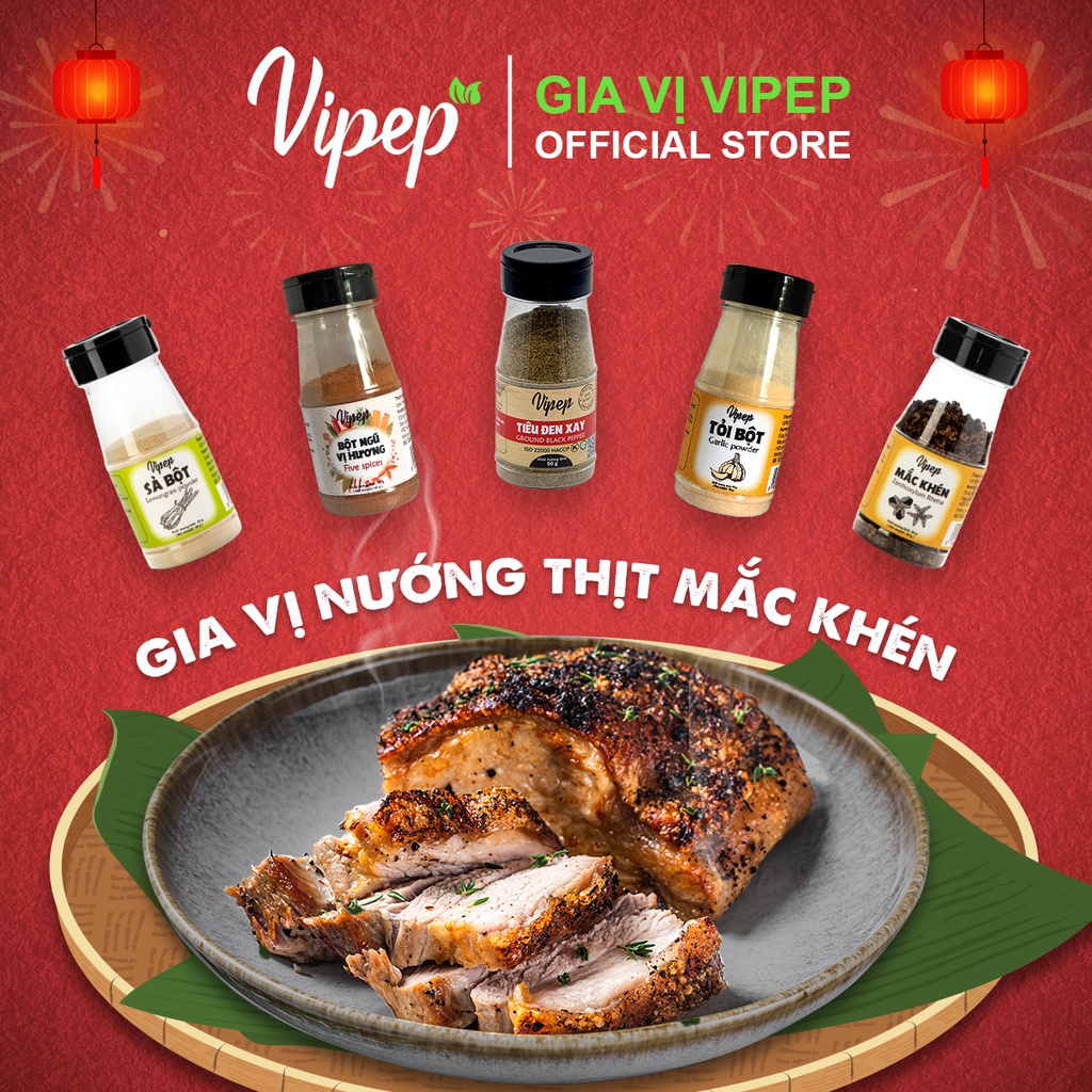 Combo 5 hũ gia vị ướp thịt ba chỉ một nắng mắc khén Vipep