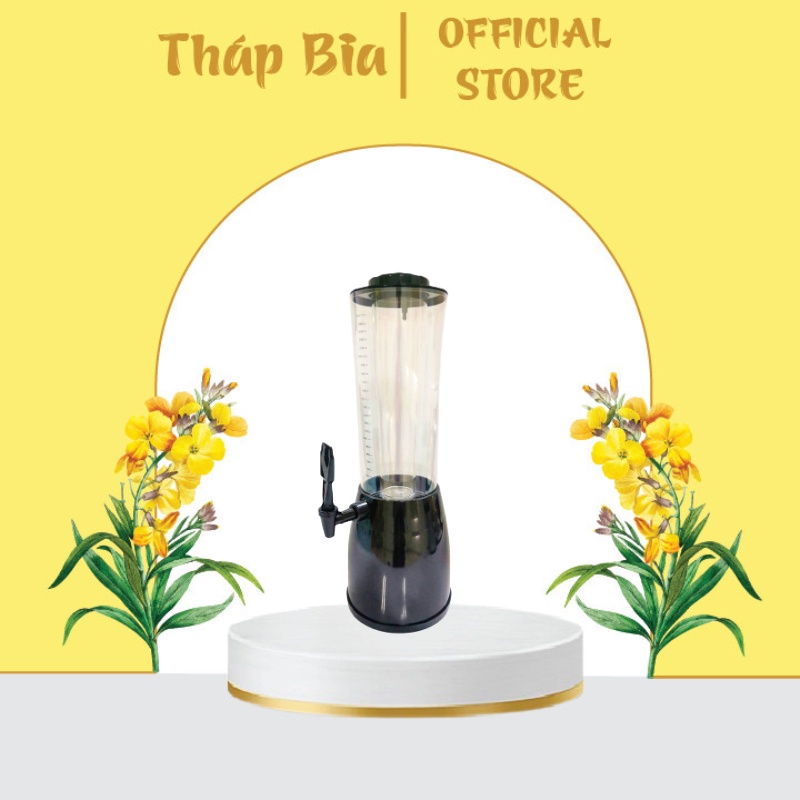 Bình Rót Bia 2.5 Lít Vân Gỗ Có Vòi Tháp Đựng Trà Sữa Lõi Đá Giữ Lạnh Đèn Led Decor Quán Cafe Trà Sữa, Beer, Bar Club