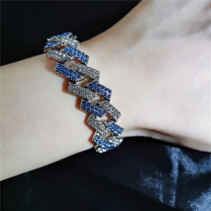 Dây chuyền nam Kèm Vòng Tay Nam HipHop Merin Dạng Chuỗi Xích Đẹp Streetwear Thép Titan - XAVY Đá