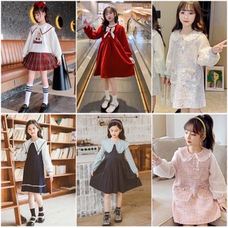 SP000445 Váy dạ cho bé, váy bé gái thu đông, váy trẻ em 10 tuổi, váy len bé gái cỡ lớn, đầm trẻ em, đầm bé gái size to