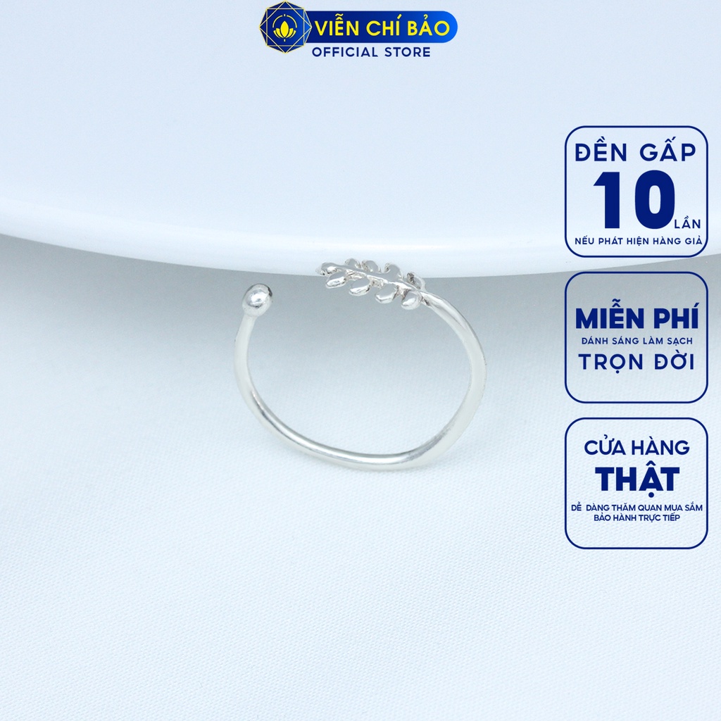 Nhẫn bạc họa tiết Lá cây chất liệu bạc 925 thời trang phụ kiện trang sức nữ Viễn Chí Bảo N400336